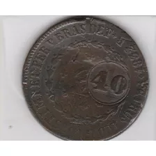 80 Reis De 1832r Com Carimbo De 40