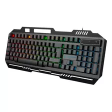 Teclado Gamer Rgb Constrictor Qwerty Metal Color Del Teclado Negro Idioma Español España