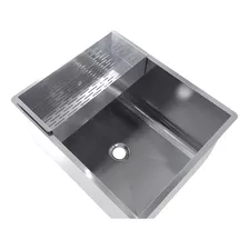 Cuba Tanque Industrial Inox 70x50x35cm Com Cesto Escorredor