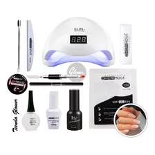 Kit Completo Uv Gel Profesional Para Uñas + Lampara 48w