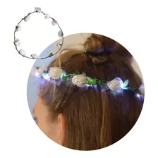 Vincha Flores Hippie X 5 Led Tiara Corona Hawaiana Luminoso