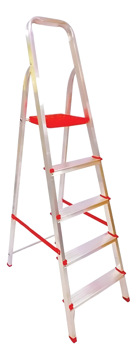 Escalera Tijera Aluminio 5 Peldaños Plegable Botafogo Inoxidable Inox