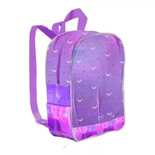 Mochila Escolar Infantil Trendy Purple Lilás Holográfica Dac Cor Roxo