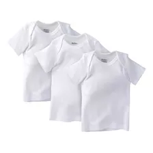 Pack X3 Remeras Manga Corta Algodón Blancas Gerber Bebes