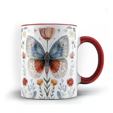 Caneca Xicara Color Borboleta E Encanto Das Flores 24