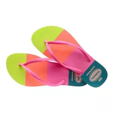 Chinelo Havaianas Slim Neon Glow Glitter