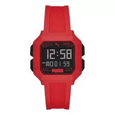 Reloj Hombre Puma P5055 Cuarzo 45mm Pulso Rojo En