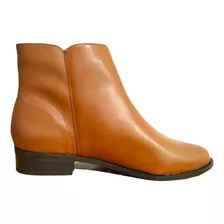 Bota Feminina Em Couro Casual Via Uno Estilo Ankle Boot 