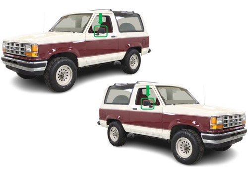 84-90 Ford Bronco Ii Espejos Laterales Manuales Negros (par) Foto 4