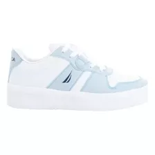 Tenis Casual Urbano Nautica Eola Blanco Dama Original 