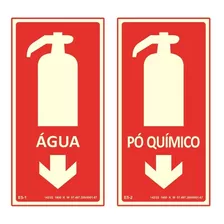 Placa De Sinalização De Extintor 1- Água / 1- Pó Químico Bc