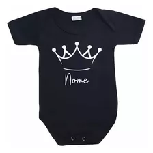 Body Algodão Nome Coroa Personalizado Bebê Bori Legal 051