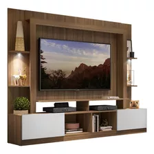 Estante Tv 65 Com Leds Berlim Multimóveis V3392 Cor Madeirado/branco