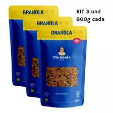 Kit 3 Granola Tradicional Castanha Fruta 800g Cada Tia Sônia