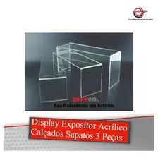 Display Expositor Acrílico Calçados Sapatos Kit 5 Conjuntos