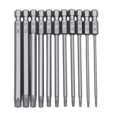 Juego 11 Brocas Hexagonales Torx Magneticas 1/4 6,35mm 100mm