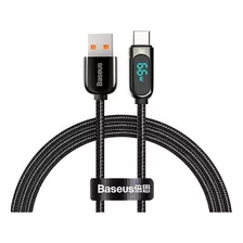 Cable De Carga Rápida Baseus Display Pd Usb A/c De 66 W Y 2 M