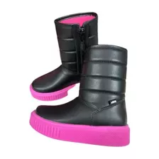 Bota Infantil Puff Preto E Pink Nilqi 