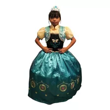 Vestido Anna Girasoles Frozen Princesa Lujo / Tallas 3 A 8