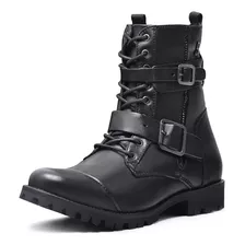 Coturno Bota Punk Couro Zelda Preto