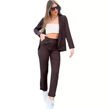 Conjunto Sastrero De Crep (blazer Y Pantalón)