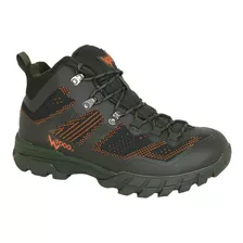 Zapatilla Outdoor Hombre Wisdom Verde/naranjo W9-700.a