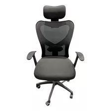 Silla Para Oficina City Tela Lino Negro Ergonomica Giratoria