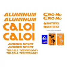 Adesivos Antiga Caloi Aluminum Andes Sport Laranja/prata 