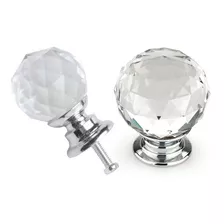 Tirador De Cristal Facetado Esfera Diamante Transparente