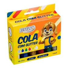Cola Pegamento Adhesivo Color Con Glitter Brillo Escolar X6