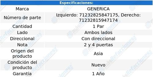 Par Lunas C/direcc Chevrolet Avalanche 07-11 Generica Foto 2