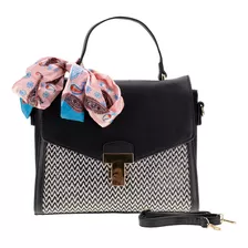 Bolsa Feminina Arara Dourada - H837 Cor Preto/branco