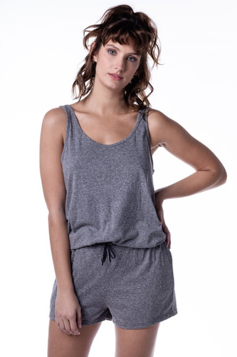 Pijama Corto Mujer De Dos Piezas Gris Topo Mizu
