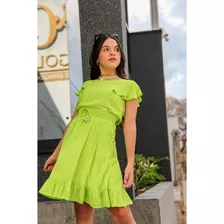 Vestido Em Viscolinho Infantil Juvenil Moda Evangelica