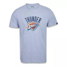Camiseta New Era Oklahoma City Thunder Basic Logo Nba Cinza
