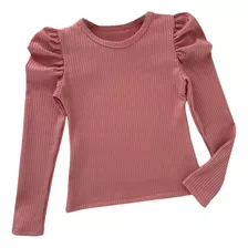 Blusa Infantil Feminina Manga Longa Bufante Moda Inverno 