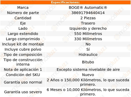 Set 2 Amortiguadores Tra Boge Imperial Fwd V6 3.3l 90 Al 91 Foto 2