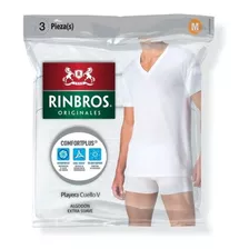 Rinbros Playera Cuello En V Caballero 3 Pack Mod 3026