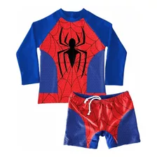 Conjunto De Traje De Baño Niño Spiderman Hombre Araña 