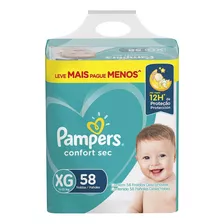 Fraldas Descartável Infantil Pampers Confort Sec Xg 58 U