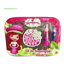 Kit Maquiagem Infantil Batom Sombra Bolsa Moranguinho