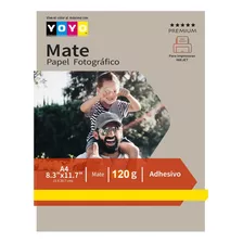 Papel Mate Adhesivo Fotografico A4 120grs 50 Hojas Yoyo