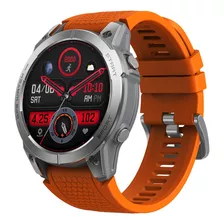 Relógio Inteligente Para Chamadas De Voz Gps Zeblaze Stratos 3, Cor, Pulseira Prateada, Cor Laranja Elétrica