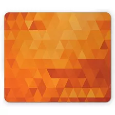 Pad Mouse - Orange Mouse Pad, Triangle Mosaic Shapes And Pat