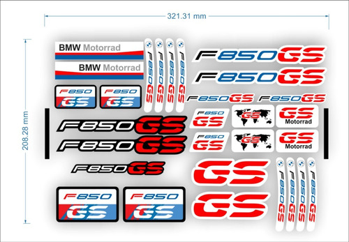 F850 Gs Stickers Calcomanias Planilla Bmw Foto 2