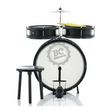 Bateria Infantil Custom Kids Preta Cdkm3 Com 3 Tambores