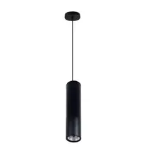 Lámpara Led Colgante Suspendida Diseño Moderno Minimalista Tubular Cilíndrica Color De Carcasa Negro Luz Cálida 3000k 7w 220v Demasled