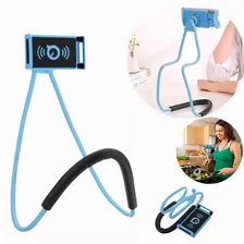 Lazy Neck Phone Holder Soporte Celular Cuello Flexible Auto Color Azul