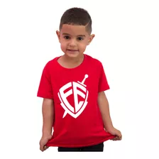 Camiseta Infantil Evang Escudo Fé André Valadão 100% Algodão