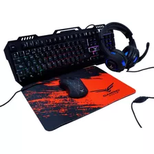 Kit Gamer 4 En 1 Naceb Na-0925 / Kit Teclado Y Mouse Led Rgb